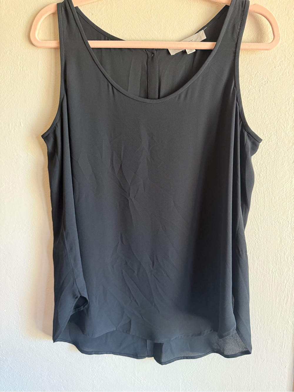 LOFT Black Sleeveless Chiffon Tank